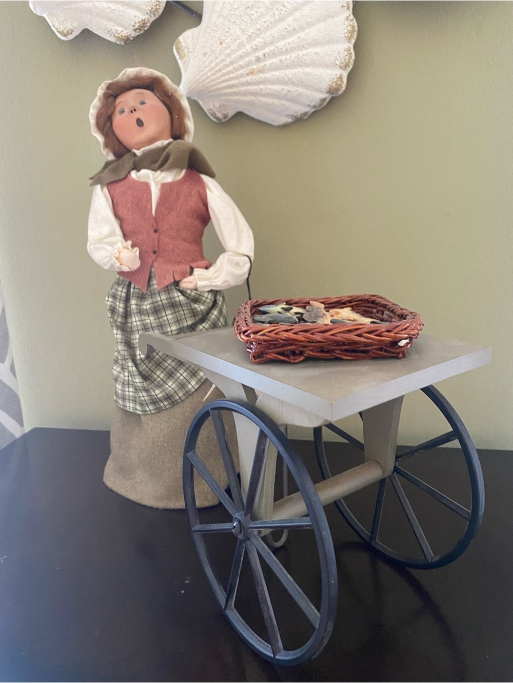 Caroler and Gray Wooden Accent Cart with Black Wheels - Decorative Home Accent